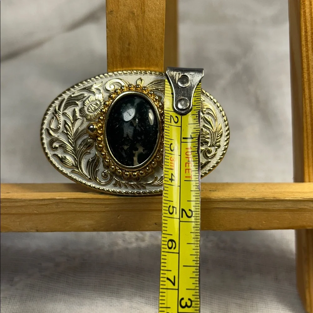 Vintage Huge Jasper ornate belt buckle